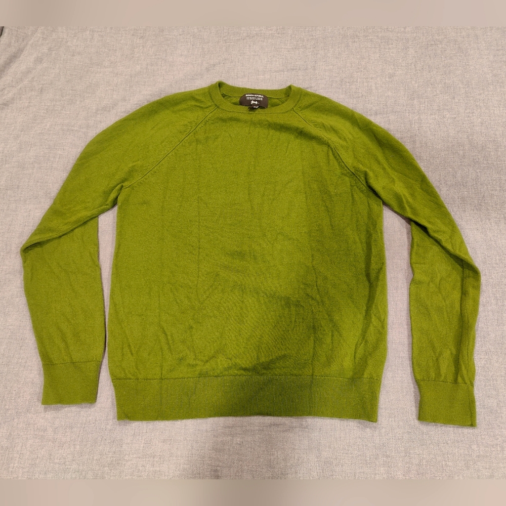 Banana Republic Large/Tall green crew neck merino wool sweater